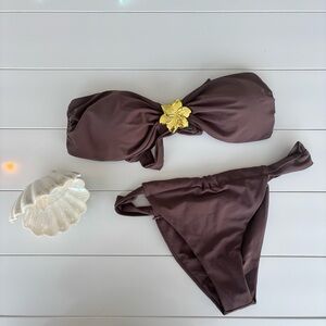 Brown Bikini with Gold Accent